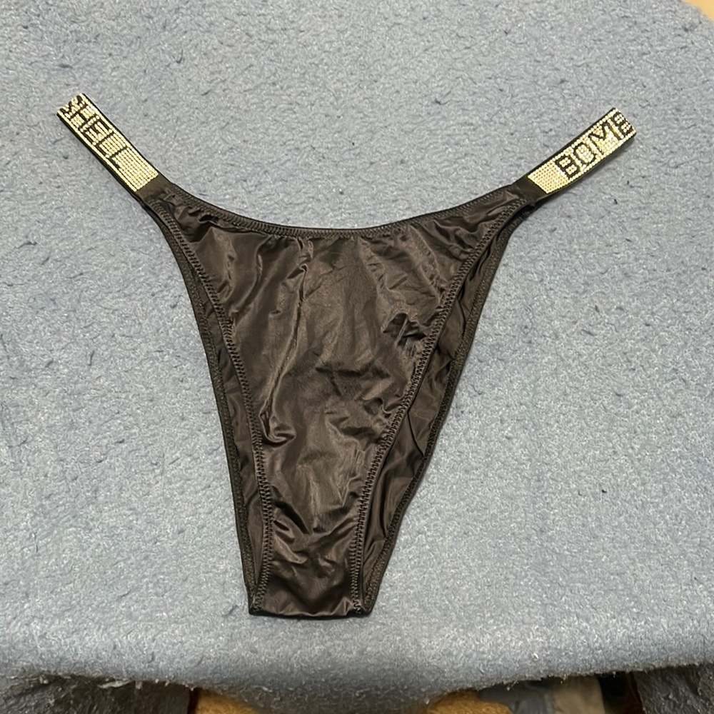 Victoria’s Secret Brazilian black bombshell shine panties.